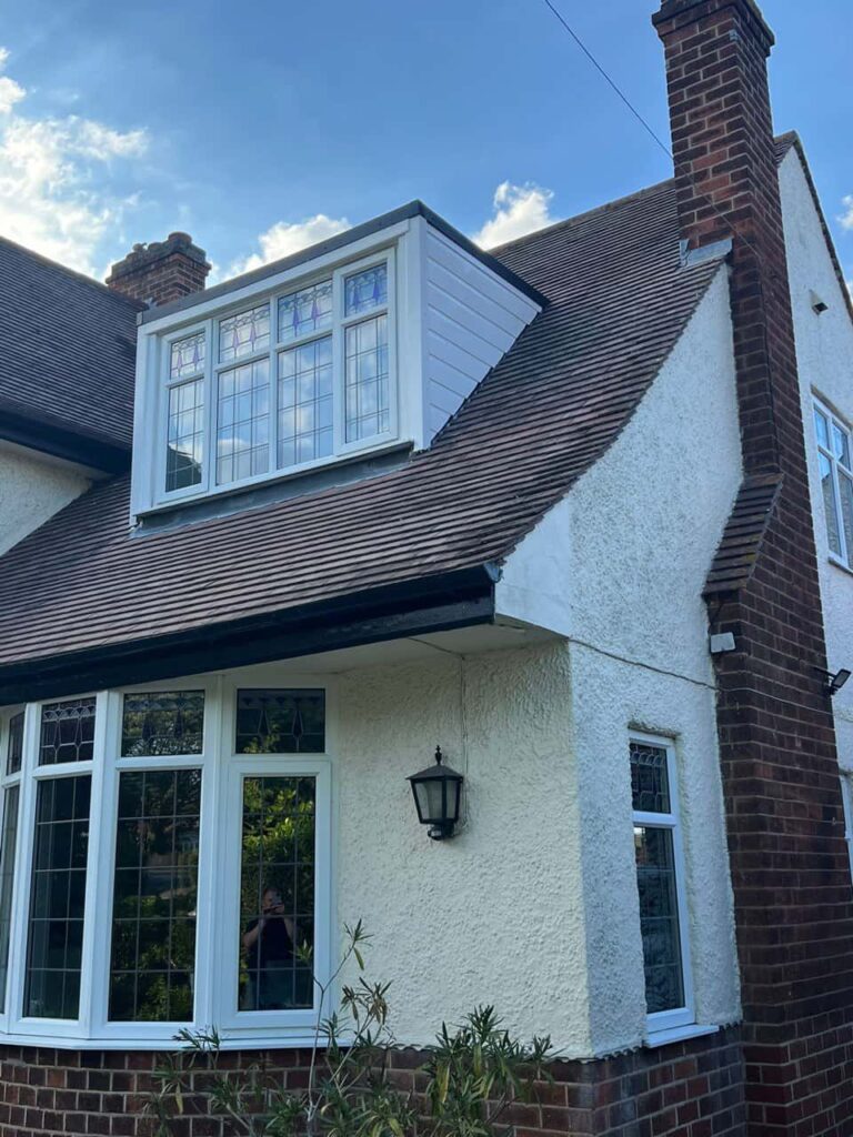 This is a photo of a dormer window which has just had some repairs carried out where the roof and the dormer meet. Works carried out by Foots Cray Roofing Repairs